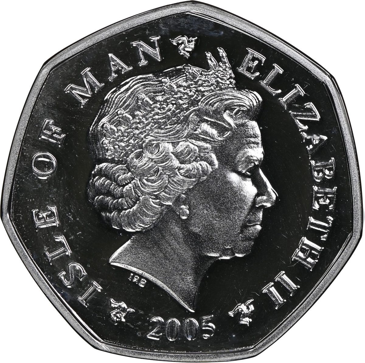 Isle of Man 50 Pence - Elizabeth II Christmas 2005; Silver Proof obverse