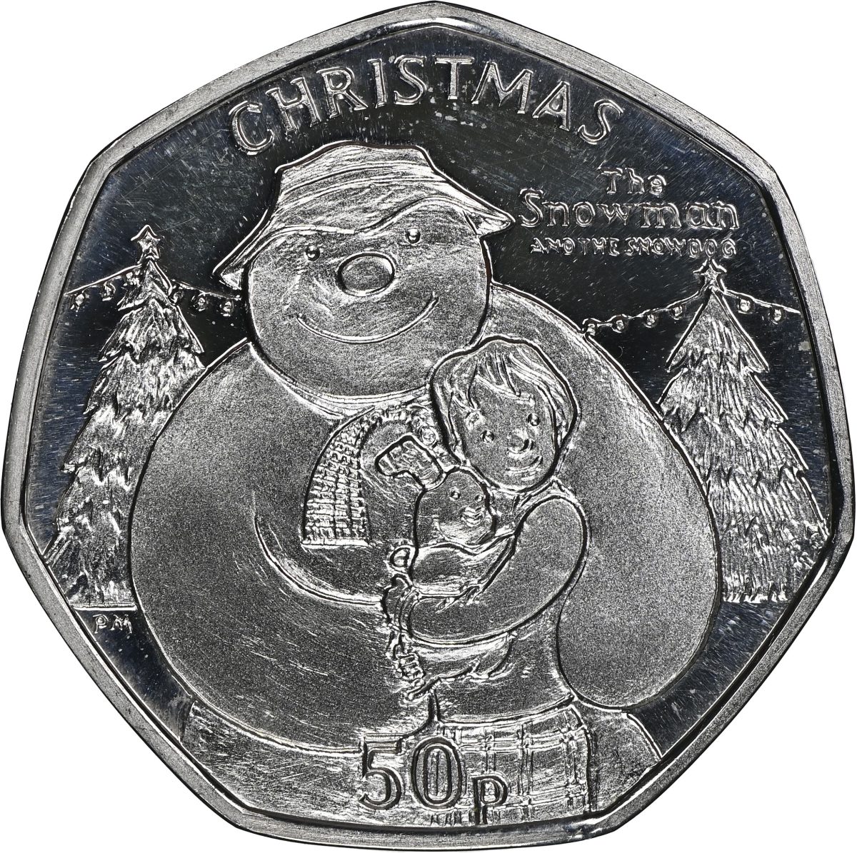 Isle of Man 50 Pence - Elizabeth II Christmas 2014; Silver Proof obverse