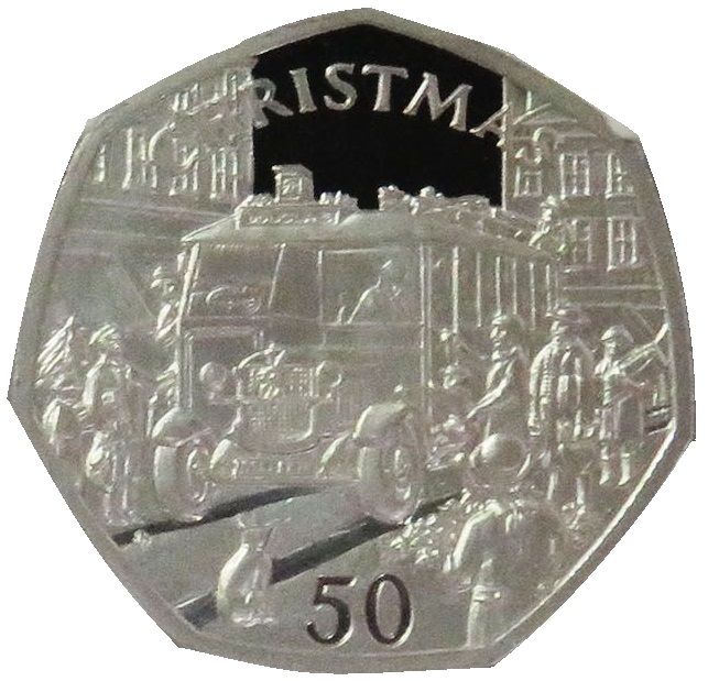 Isle of Man 50 Pence - Elizabeth II Christmas 1987; Platinum Proof