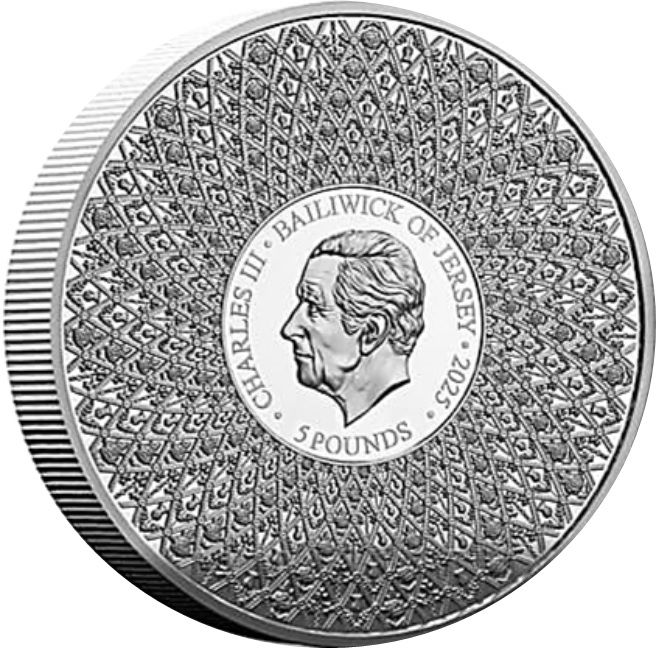 Jersey 5 Pounds - Charles III Buckingham Palace obverse