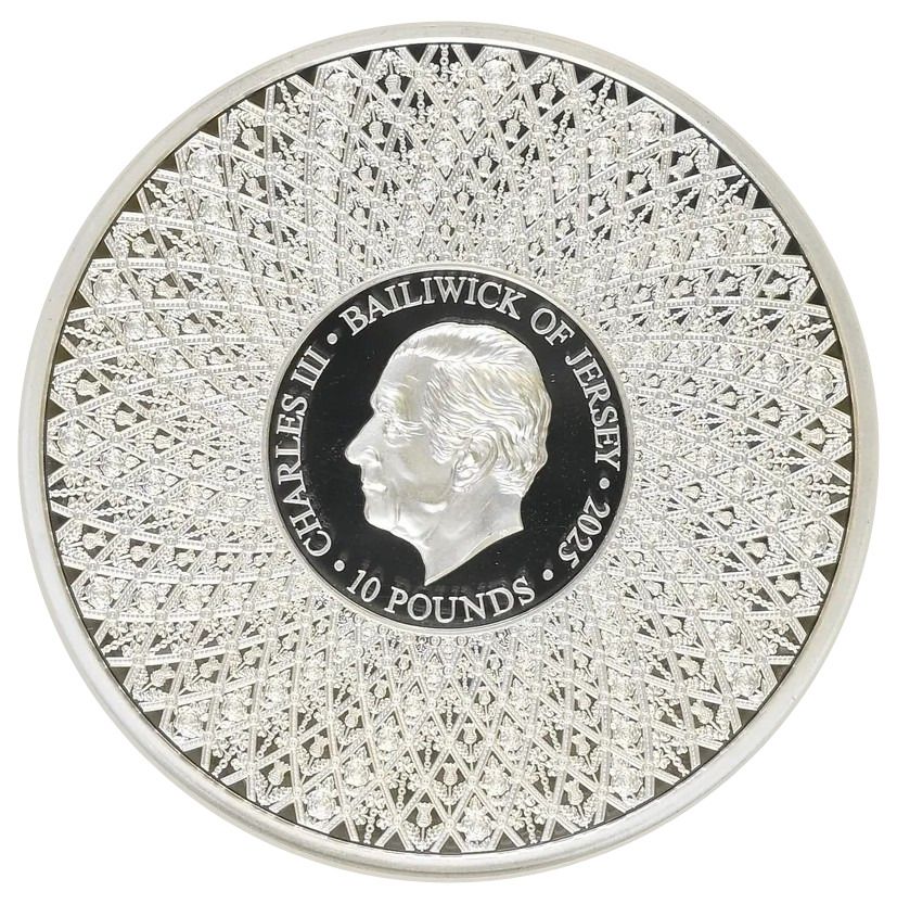Jersey 10 Pounds - Charles III Buckingham Palace obverse