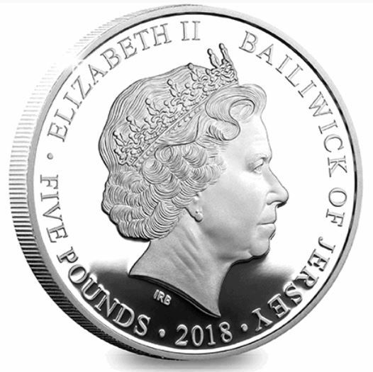 Jersey 5 Pounds - Elizabeth II Prince George Birthday Centenary obverse