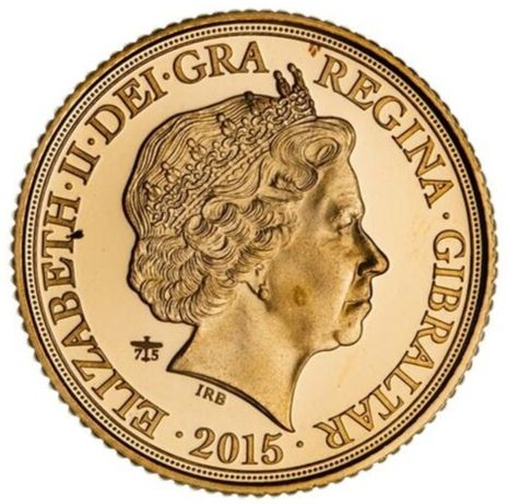 Gibraltar ½ Sovereign - Elizabeth II Battle of Britain obverse