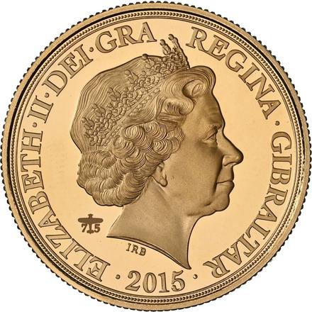 Gibraltar 2 Sovereigns - Elizabeth II Battle of Britain obverse