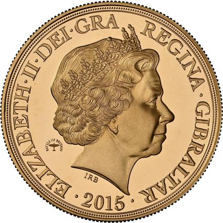 Gibraltar 5 Sovereigns - Elizabeth II Battle of Britain obverse