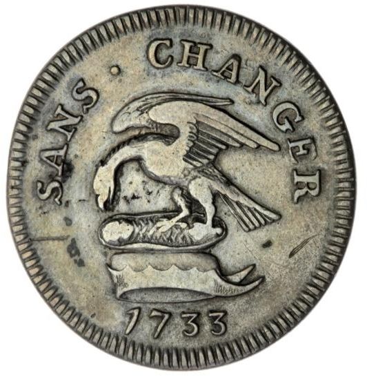 Isle of Man 1 Penny - James Stanley 2nd Derby Coinage; Silver obverse