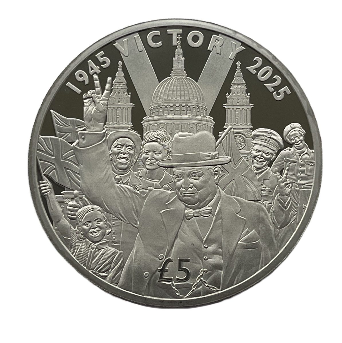 Guernsey 5 Pounds - Charles III VE Day