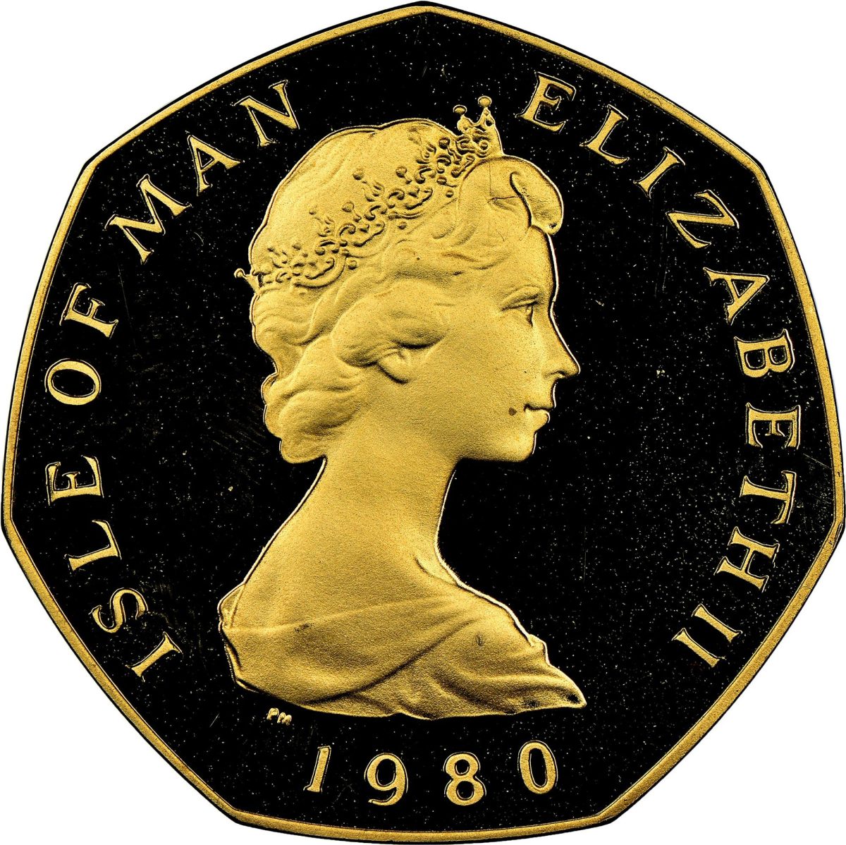 Isle of Man 50 Pence - Elizabeth II Viking Longship; Gold Proof obverse
