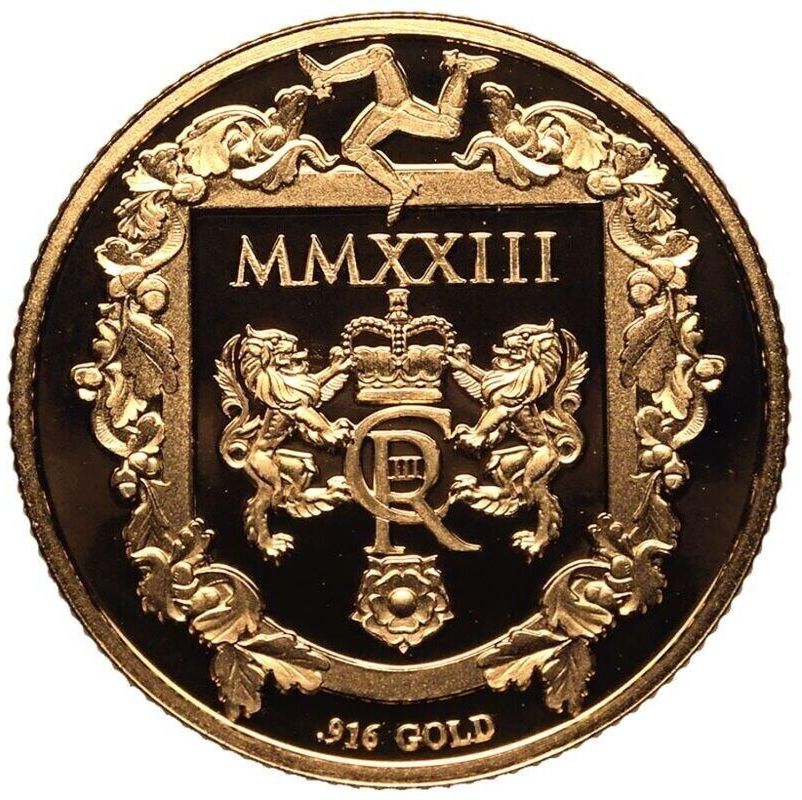 Isle of Man 1 Sovereign - Charles III Coronation; Gold Proof