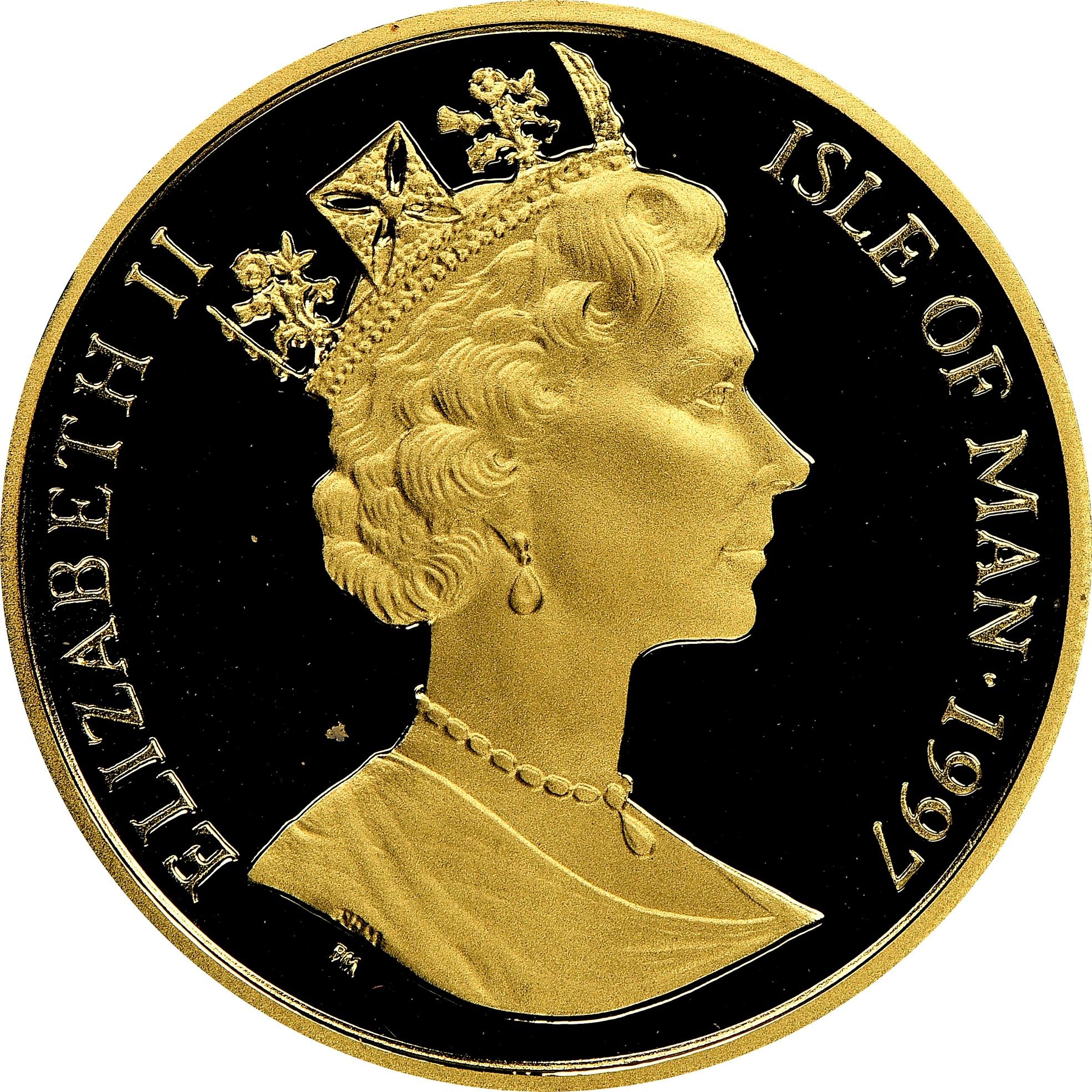 Isle of Man ½ Crown - Elizabeth II Leiv Eriksson; Gold Proof obverse