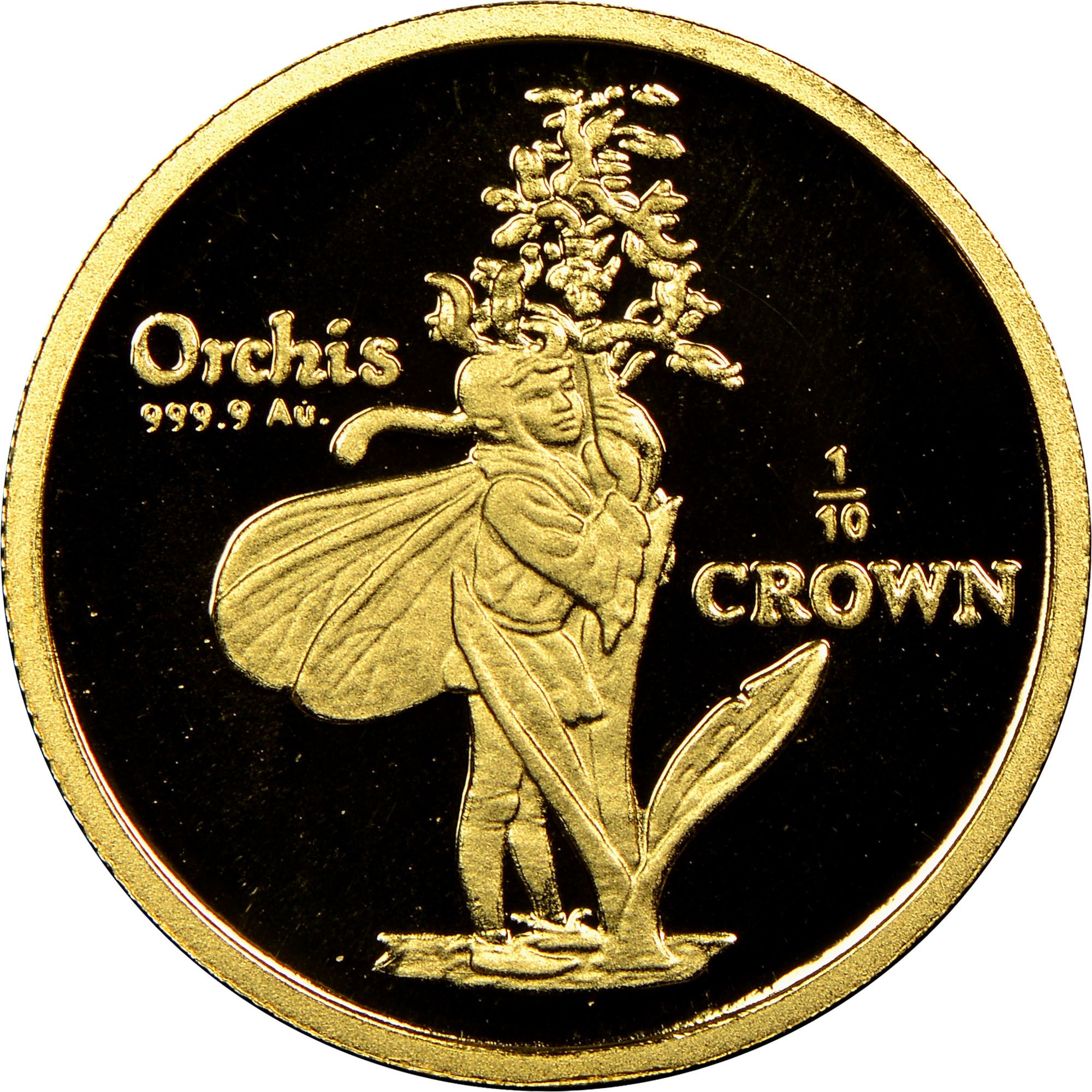 Isle of Man ⅒ Crown - Elizabeth II Orchis