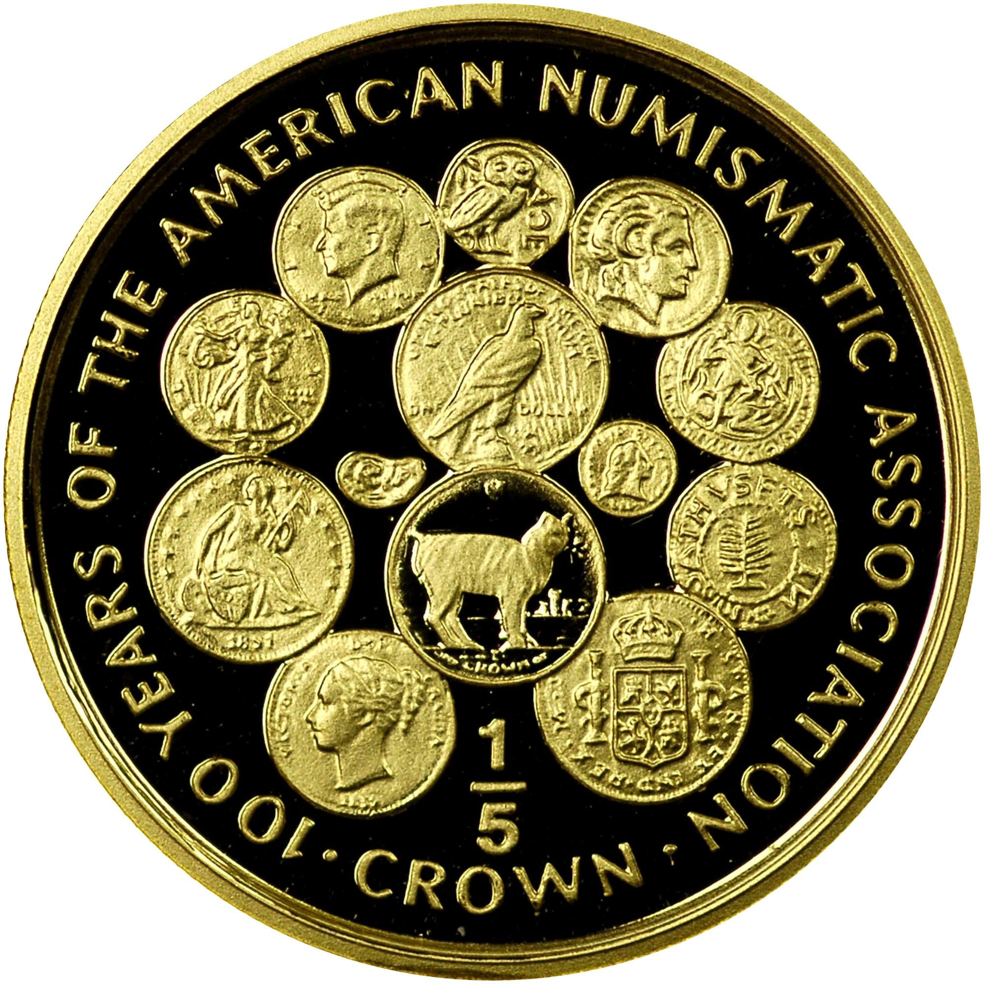 Isle of Man ⅕ Crown - Elizabeth II American Numismatic Association