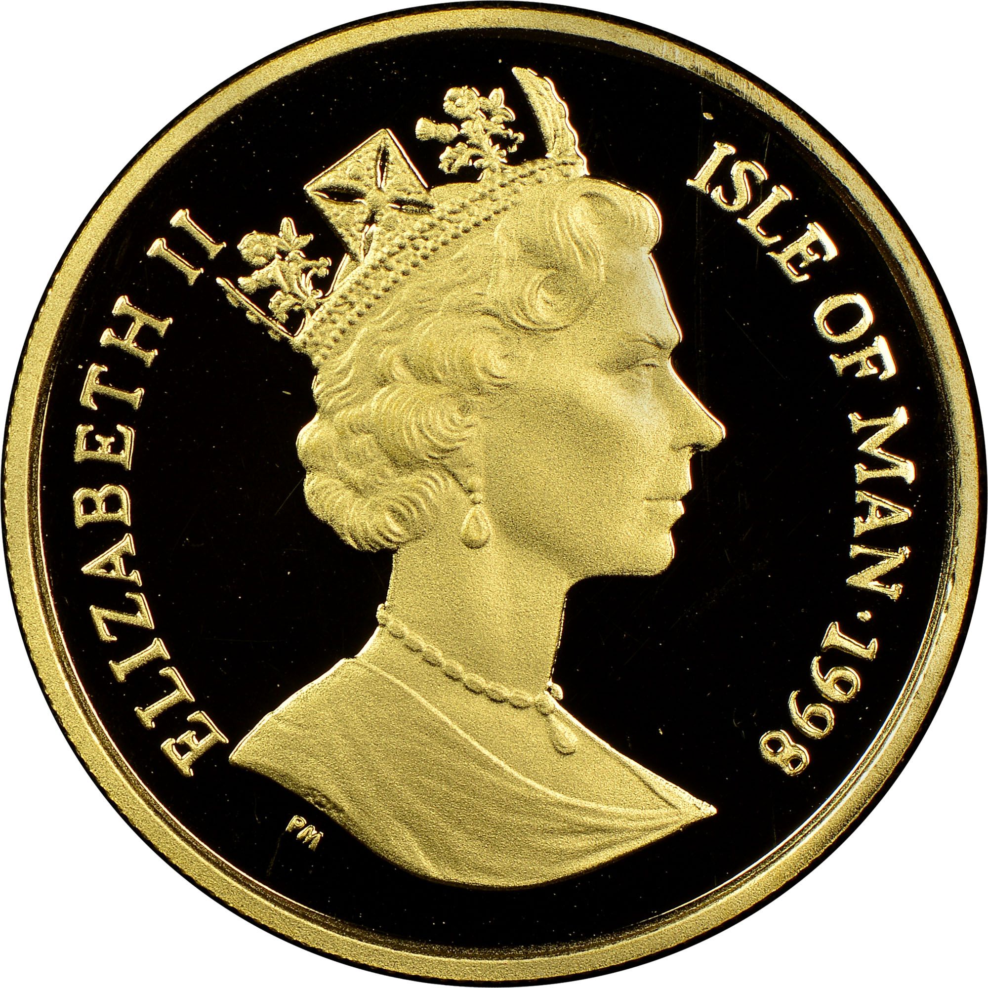Isle of Man ⅕ Crown - Elizabeth II Marco Polo obverse