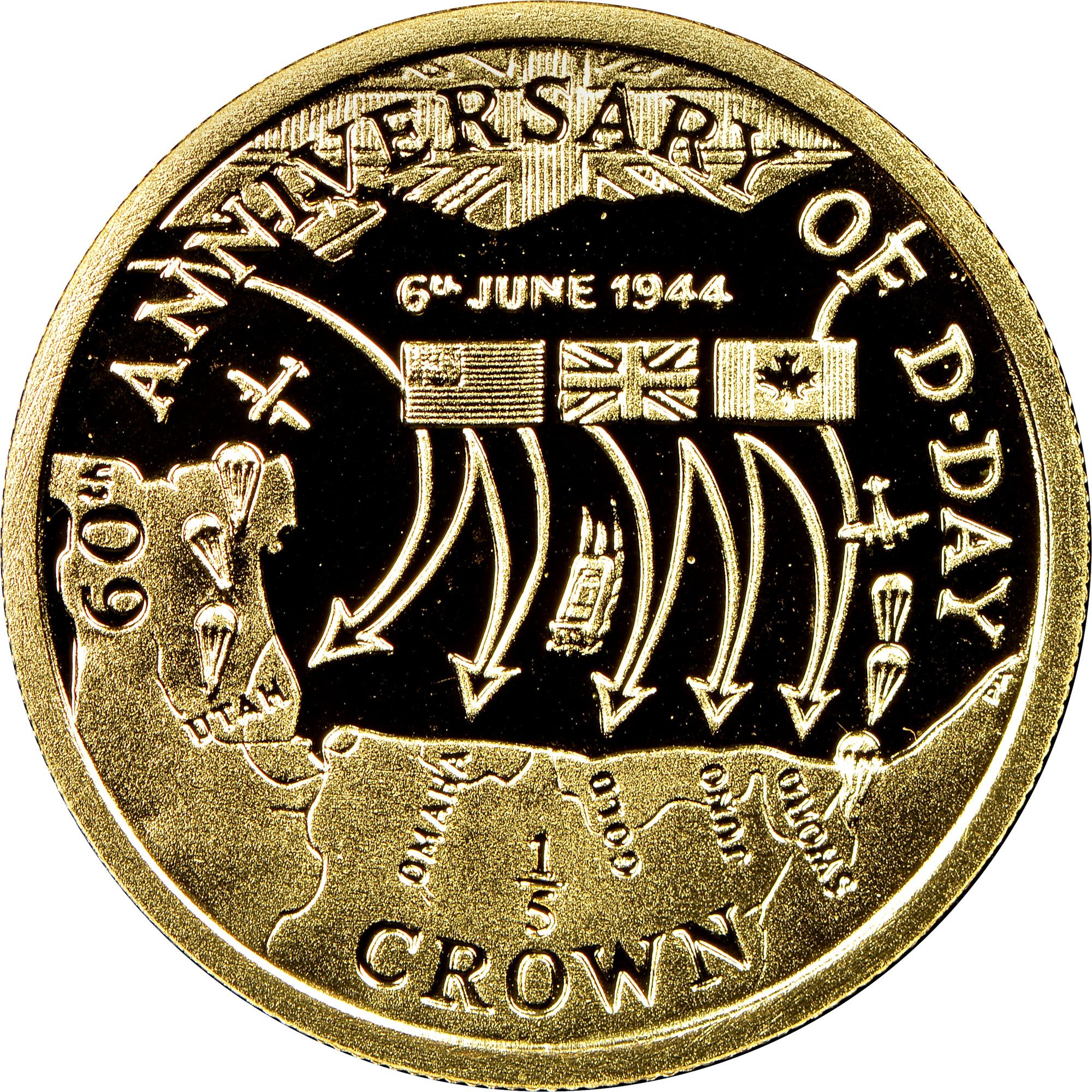 Isle of Man ⅕ Crown - Elizabeth II D-Day
