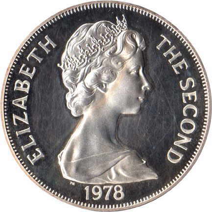 Saint Helena 1 Crown - Elizabeth II Coronation Jubilee; Silver obverse