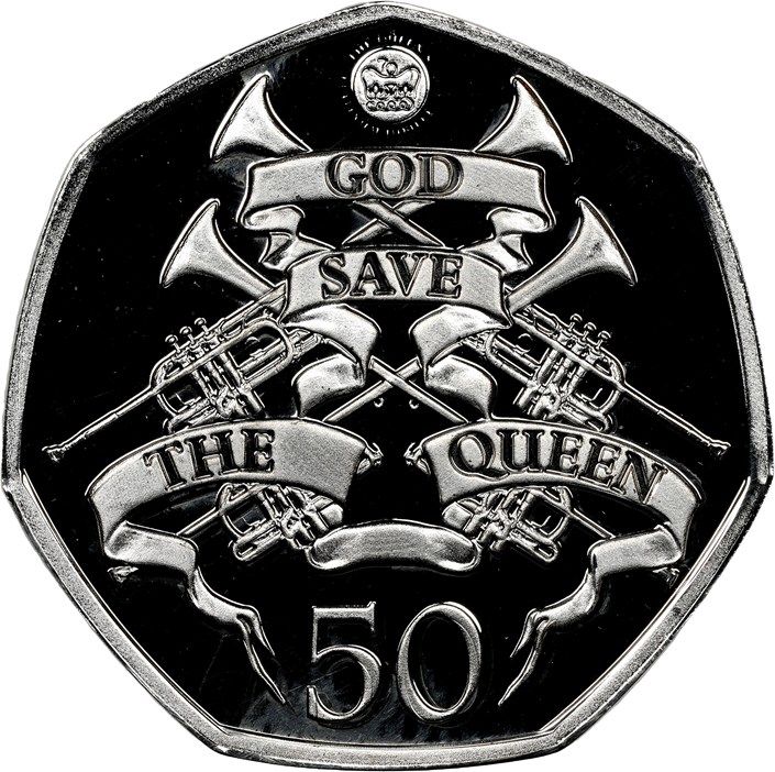 South Georgia and the South Sandwich Islands 50 Pence - Elizabeth II Platinium Jubilee; Silver Proof