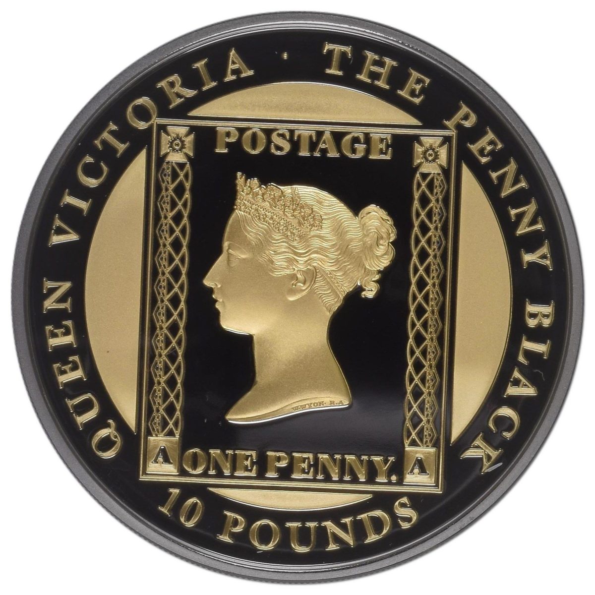 Isle of Man 10 Pounds - Elizabeth II Penny Black reverse