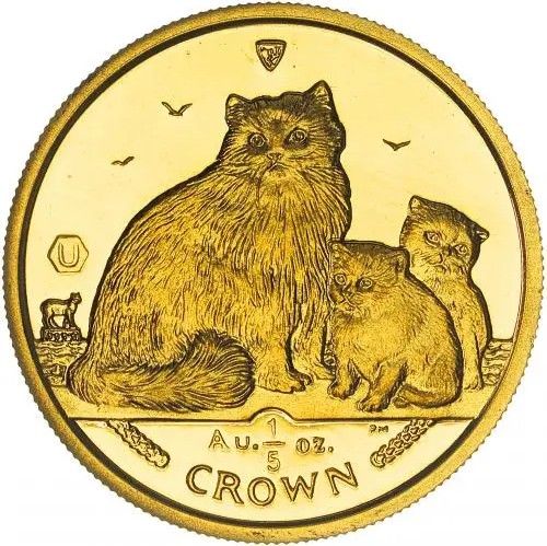 Isle of Man ⅕ Crown - Elizabeth II Ragdoll Cat