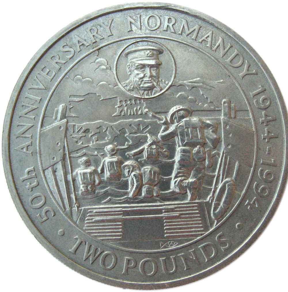 Guernsey 2 Pounds - Elizabeth II Normandy Invasion
