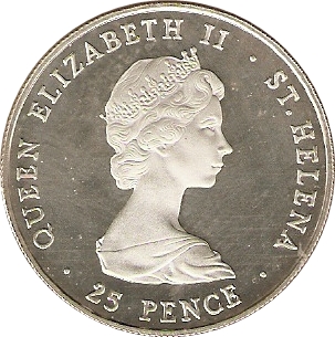 Saint Helena 25 Pence - Elizabeth II Queen Mother; Silver Proof obverse