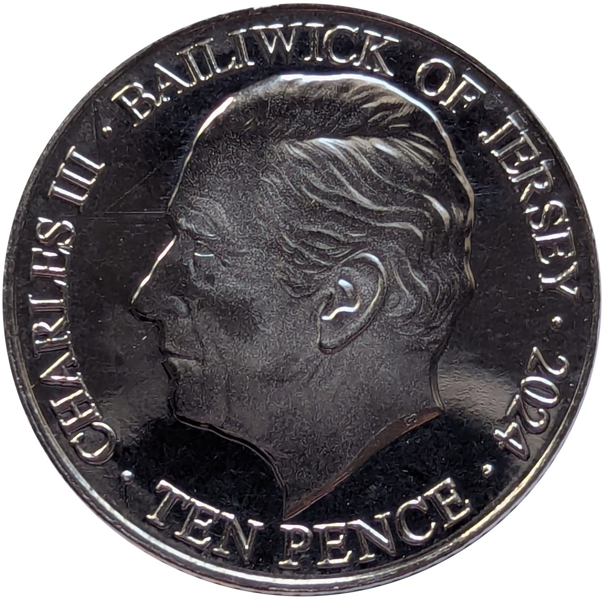 Jersey 10 Pence - Charles III King Stephen obverse