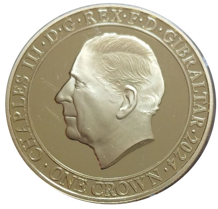 Gibraltar 1 Crown - Charles III D-Day 80 - Gold Beach obverse