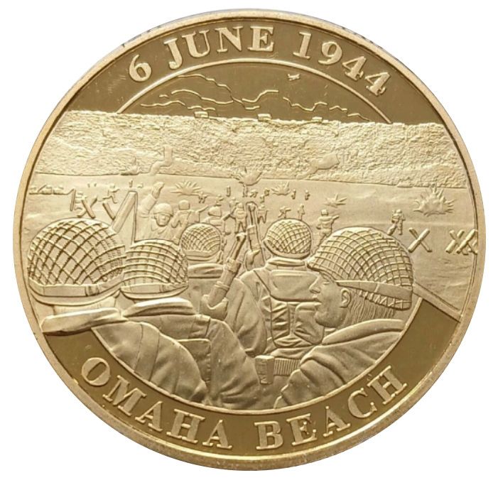 Gibraltar 1 Crown - Charles III D-Day 80 - Omaha Beach