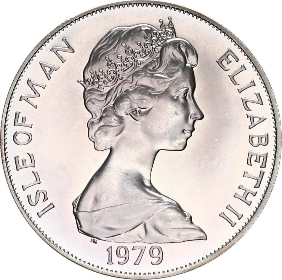 Isle of Man 1 Crown - Elizabeth II Manx Coinage; Silver Issue obverse