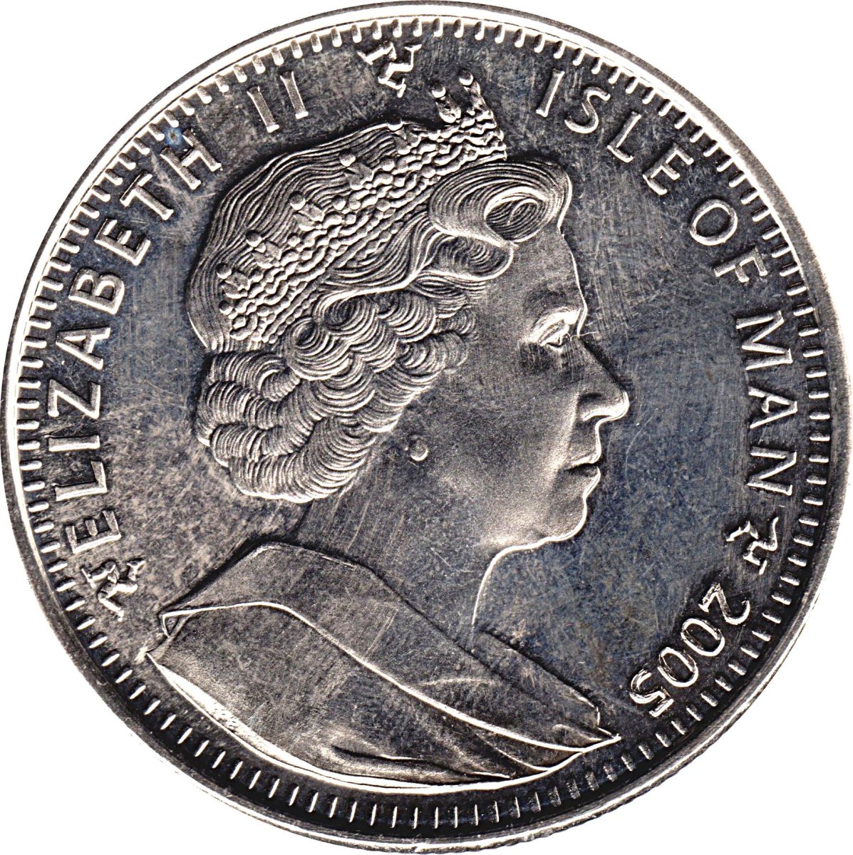 Isle of Man 1 Crown - Elizabeth II End of World War II obverse