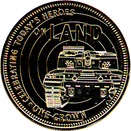 Tristan da Cunha 1 Crown - Elizabeth II 4th portrait; On Land