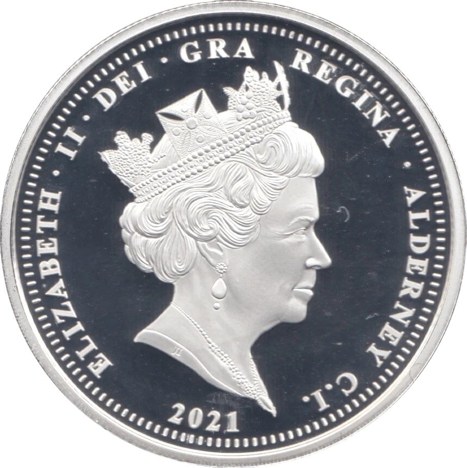 Alderney 5 Pounds - Elizabeth II RNLI; Roy Barker I; Silver Plated obverse