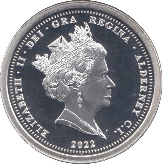 Alderney 1 Pound - Elizabeth II RNLI - Roy Barker I and Queen; Silver Proof obverse