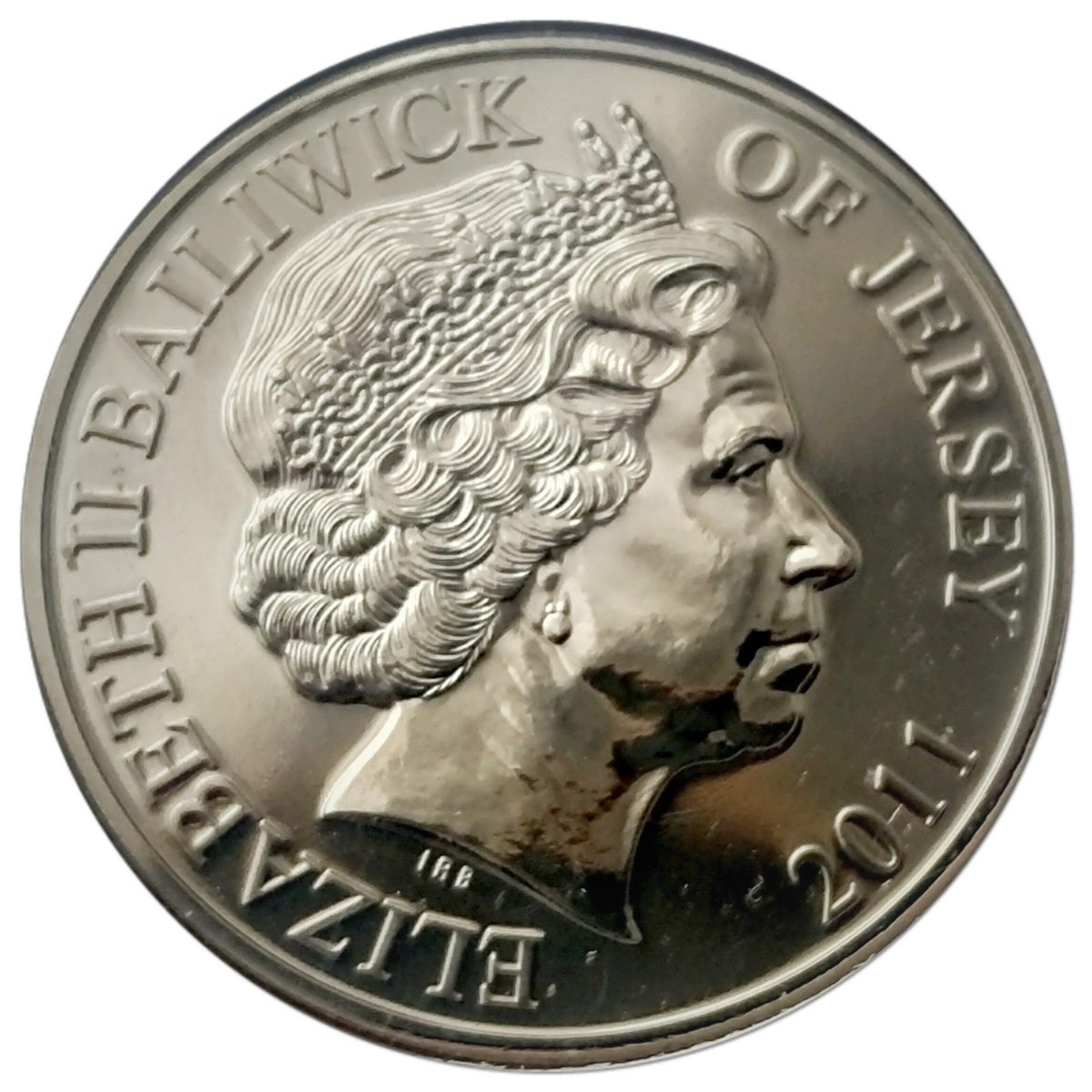 Jersey 5 Pounds - Elizabeth II 90 Years of The Royal British Legion - Cenotaph obverse