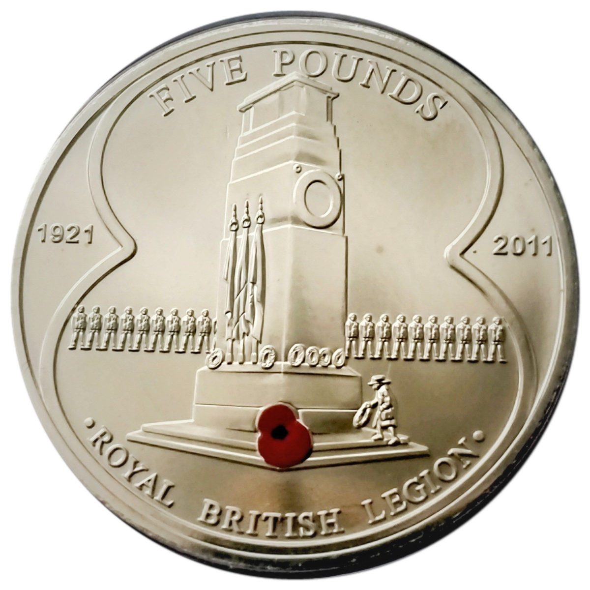 Jersey 5 Pounds - Elizabeth II 90 Years of The Royal British Legion - Cenotaph