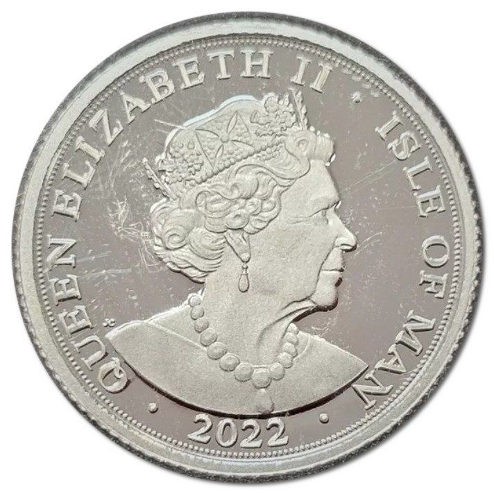 Isle of Man 1 Sovereign - Elizabeth II Platinum Jubilee; Platinum Proof obverse