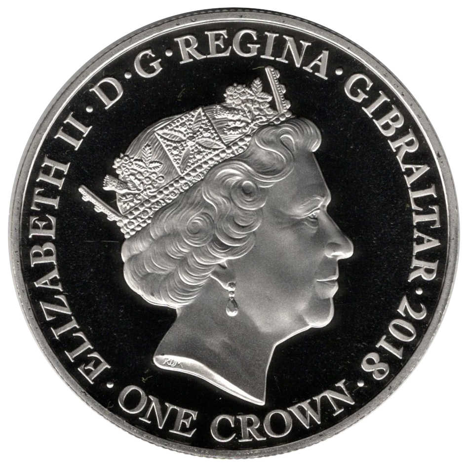 Gibraltar 1 Crown - Elizabeth II Coronation obverse