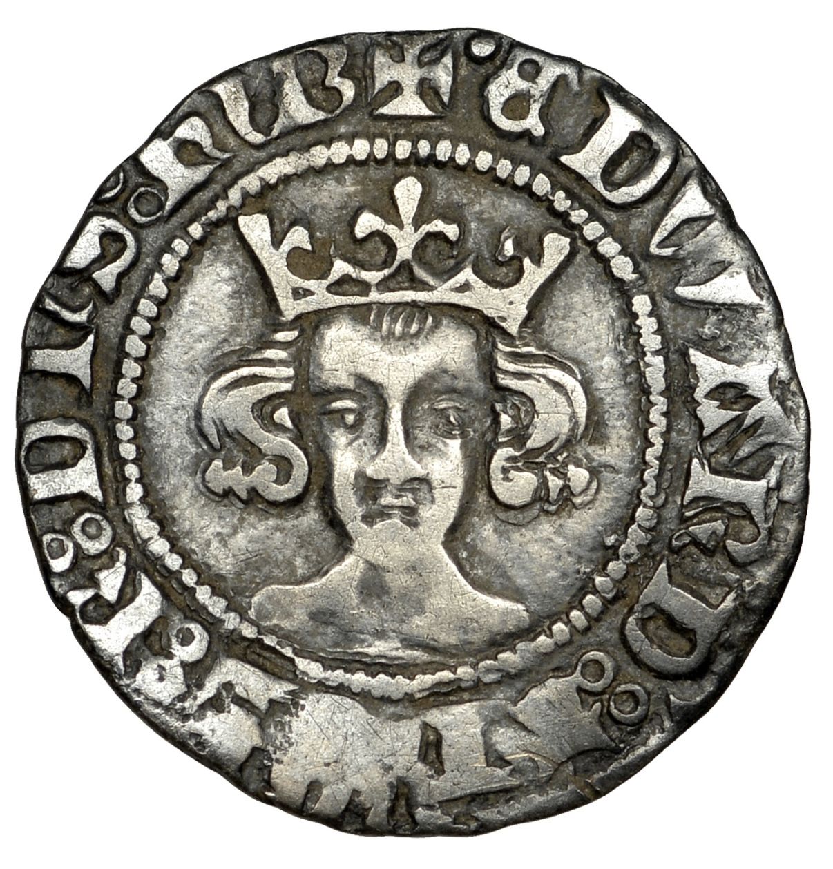 1 Penny - Edward III 4th coinage; Treaty period obverse