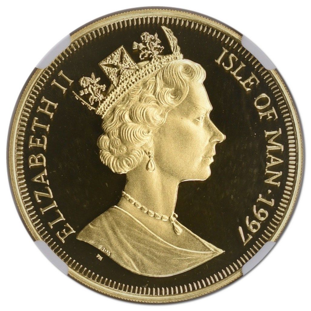 Isle of Man 1 Crown - Elizabeth II Birth of Christ; Gold Proof obverse