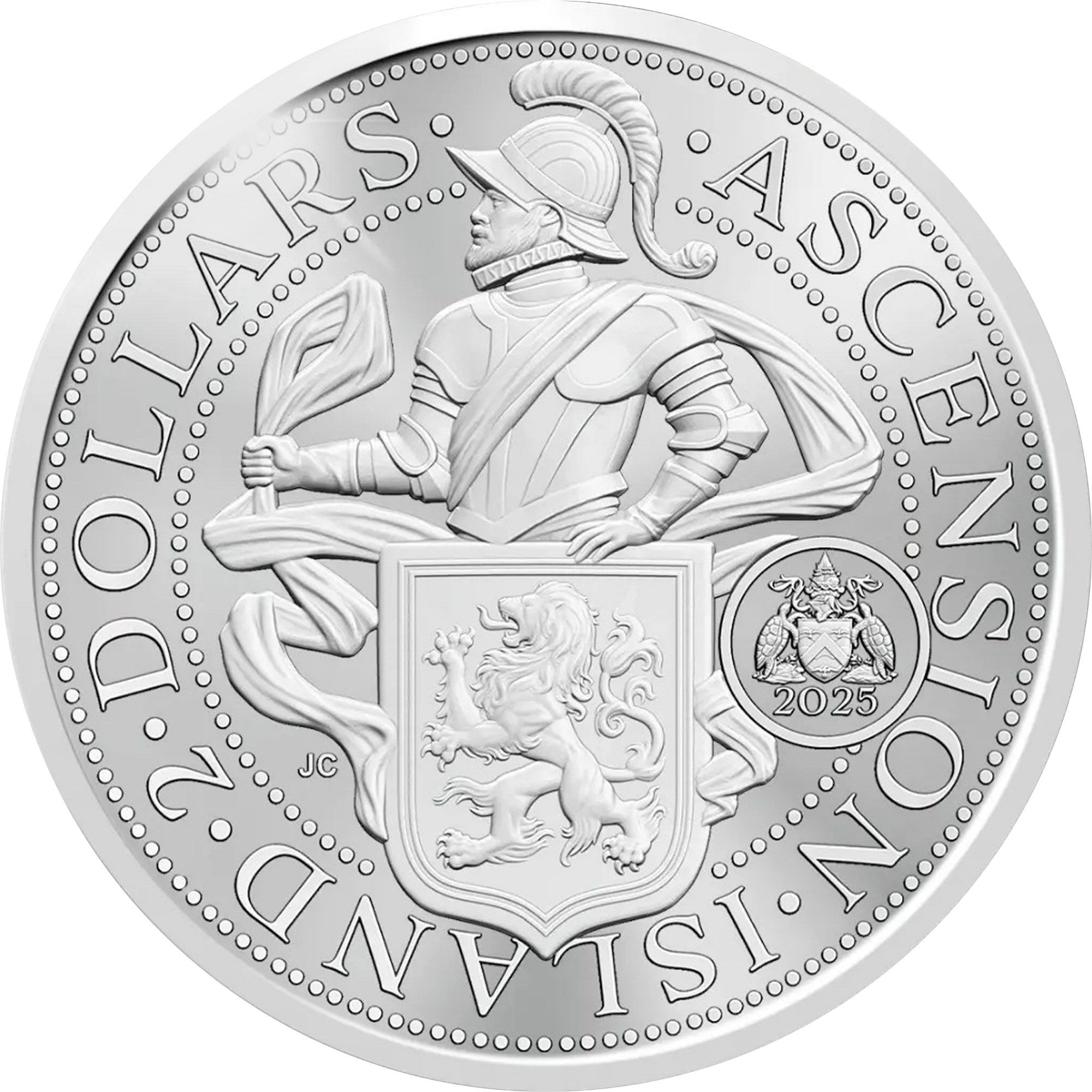Ascension Island 2 Dollars Lion Dollar anniversary obverse
