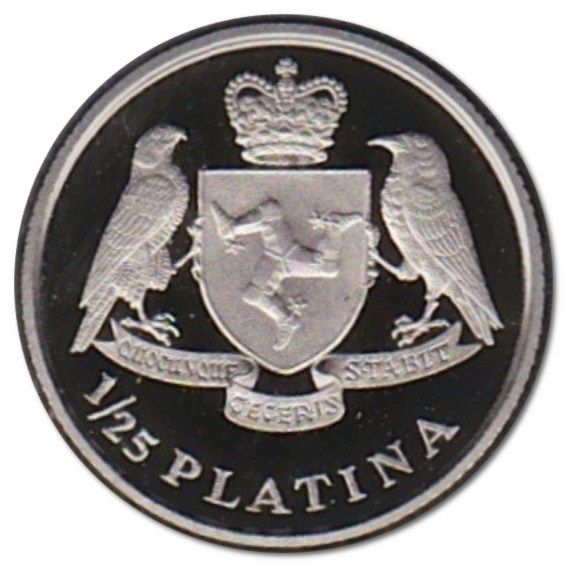 Isle of Man 1/25 Platina - Elizabeth II reverse