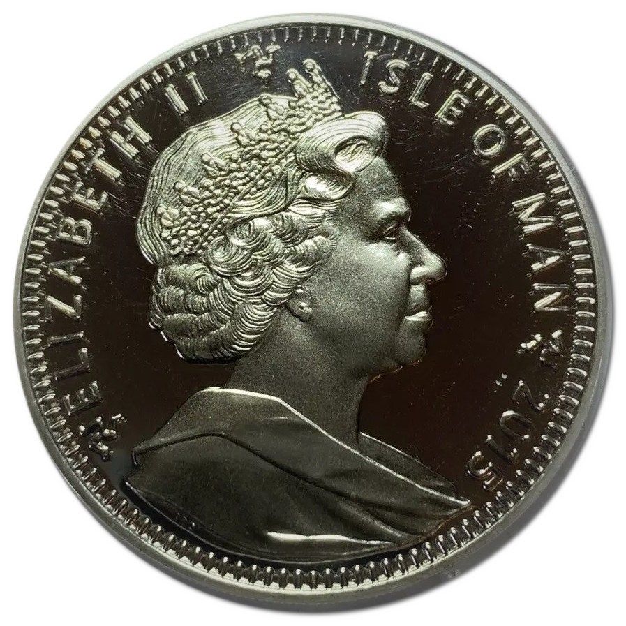 Isle of Man 1 Crown - Elizabeth II Waterloo - Wellington; Silver Proof obverse