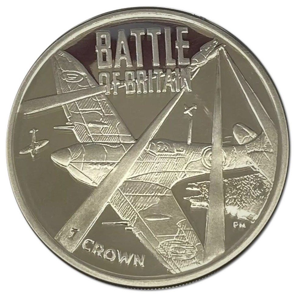Isle of Man 1 Crown - Elizabeth II Battle of Britain; Silver Proof