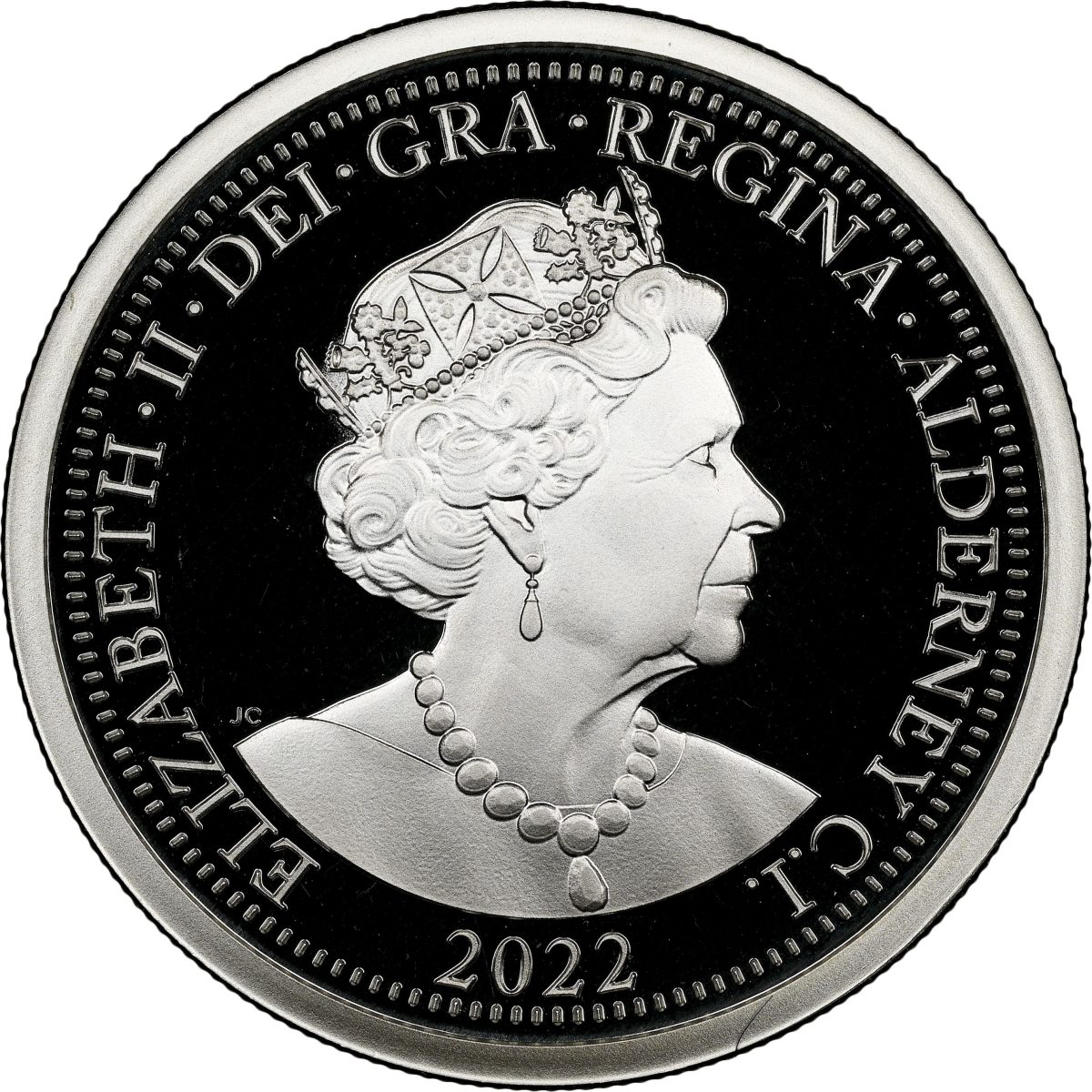 Alderney 1 Pound - Elizabeth II Platinum Jubilee; Silver Proof obverse