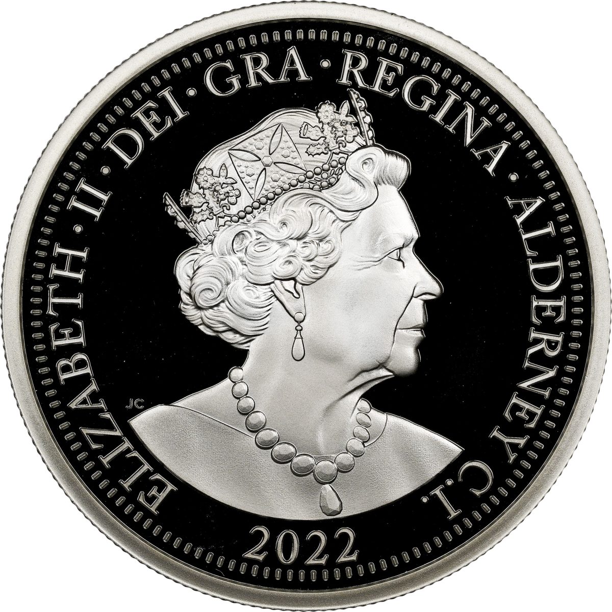 Alderney 2 Pounds - Elizabeth II Platinum Jubilee; Silver Proof obverse