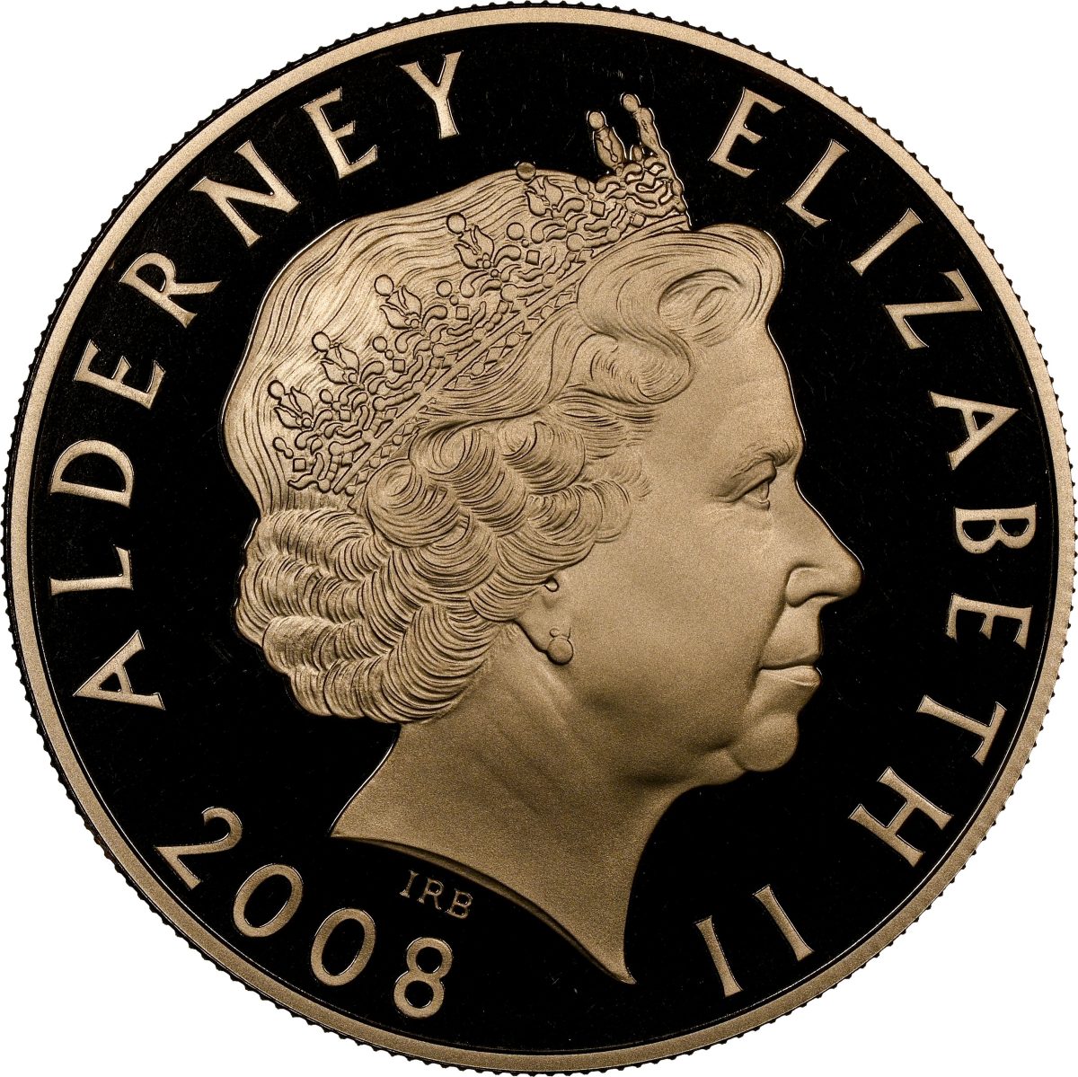 Alderney 5 Pounds - Elizabeth II End of World War I - Remembrance; Gold obverse