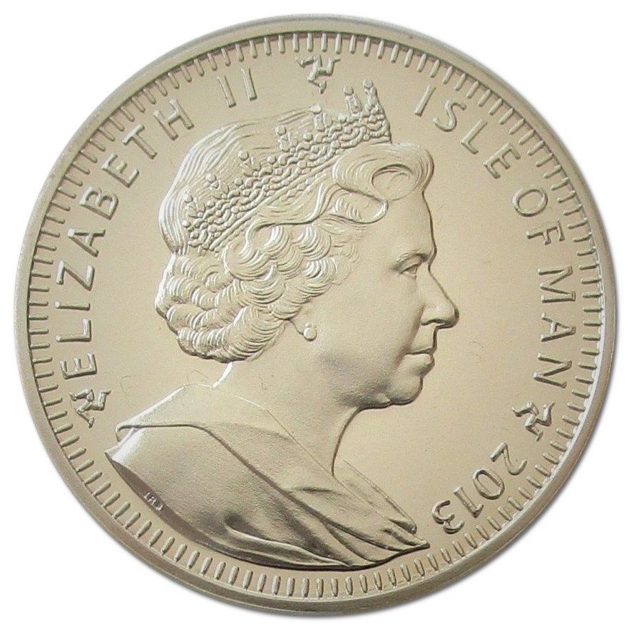 Isle of Man 1 Crown - Elizabeth II The Luge; Colourised Silver Proof obverse