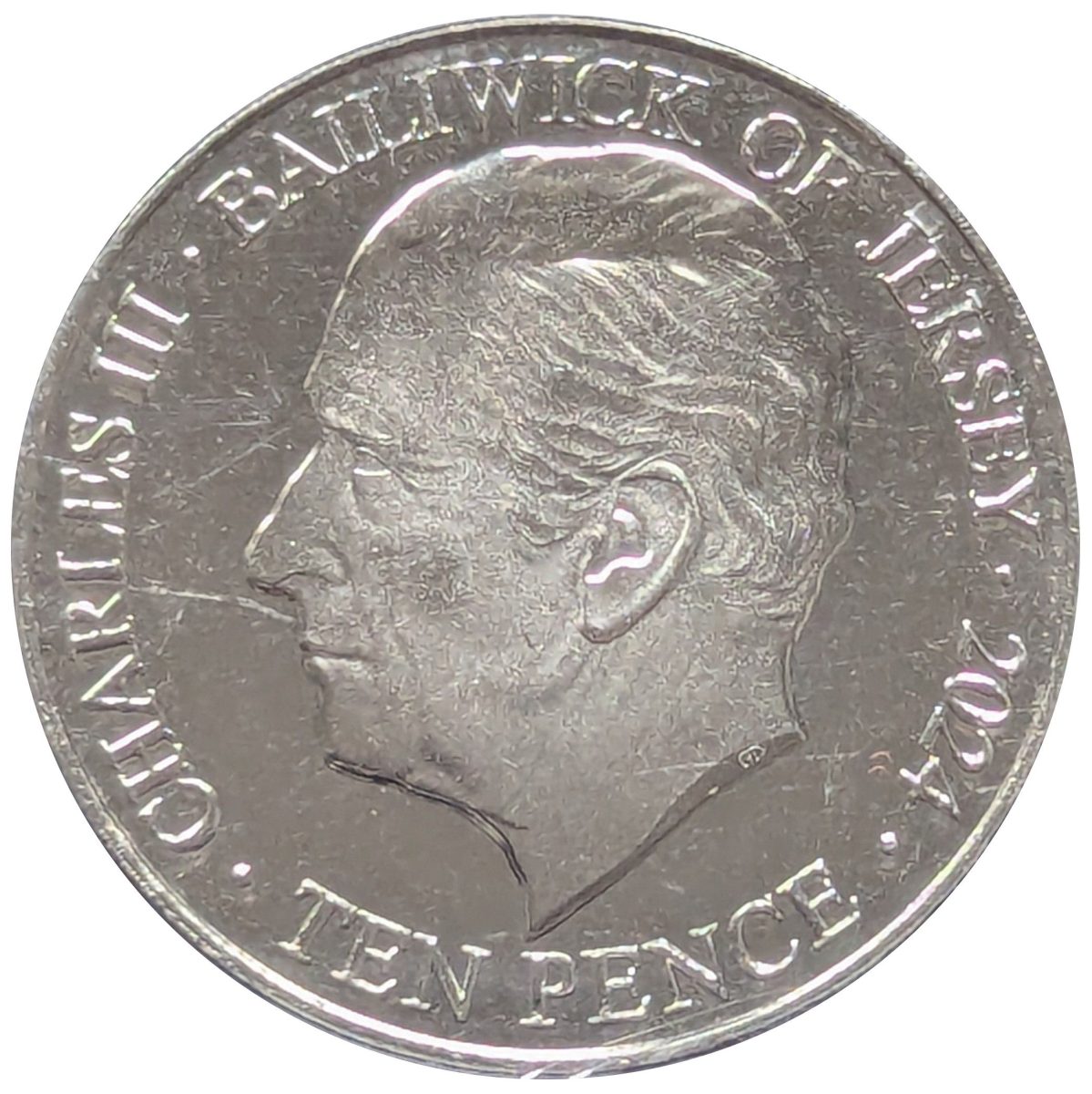 Jersey 10 Pence - Charles III Queen Mary I obverse