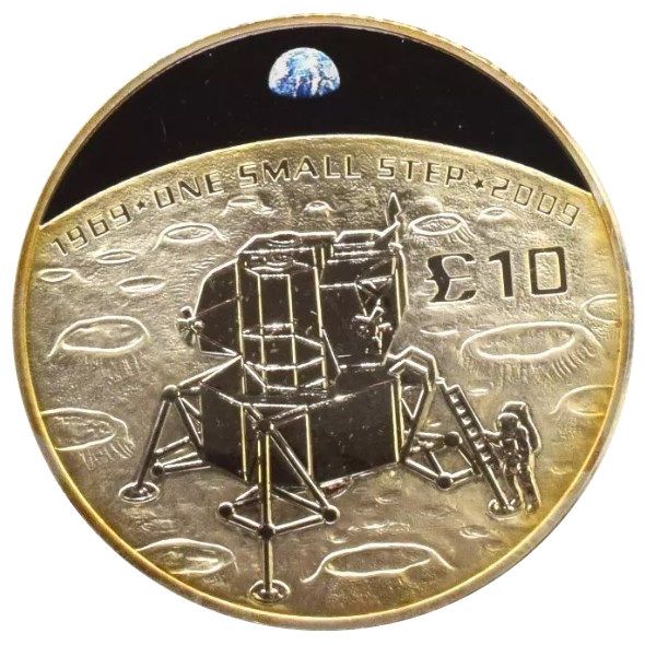 Guernsey 10 Pounds - Elizabeth II 40th Anniversary-Landing on the Moon