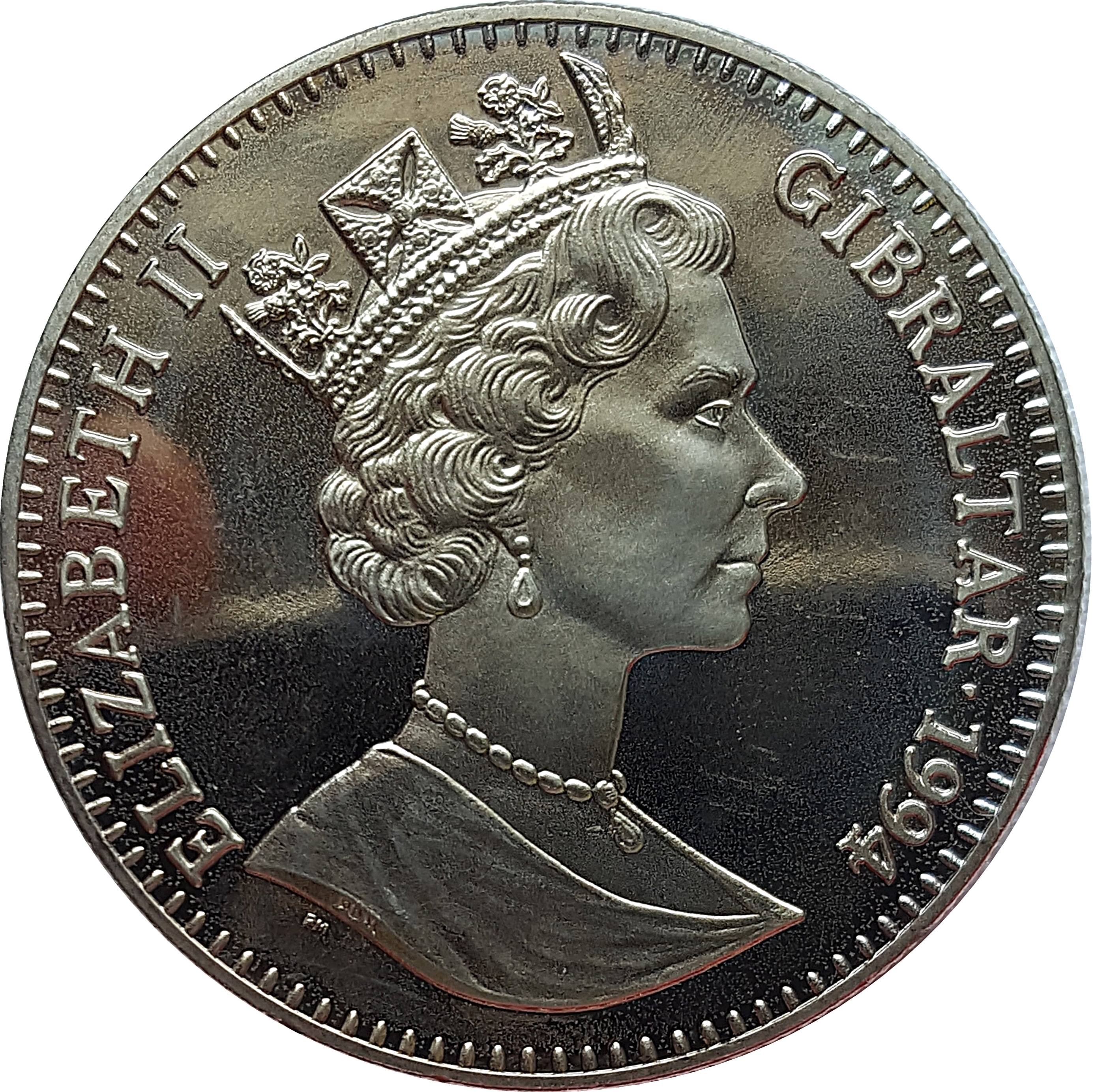 Gibraltar 1 Royal - Elizabeth II Pekingese Dog obverse