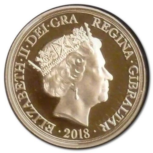 Gibraltar 1 Sovereign - Elizabeth II Coronation Jubilee - Coat of Arms obverse